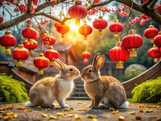Lunar New Year 2024:  Charming rabbits and glowing lanterns usher in the Year of the Rabbit.