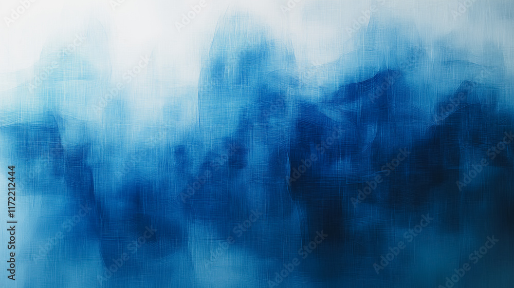 Poster serene blue abstract: a calming and ethereal abstract image dominated by shades of blue, creating a 