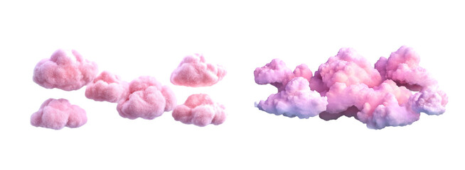 Pink cloud isolated on white background
