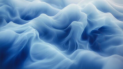 Obraz premium Abstract flowing blue waves with translucent swirls