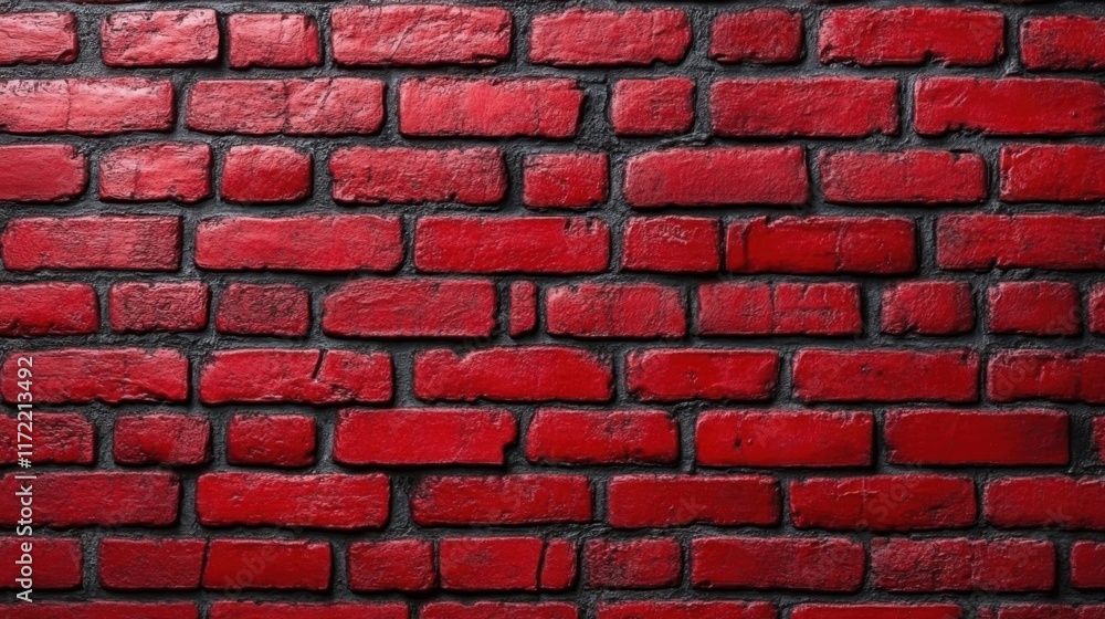 Aufkleber vibrant red brick wall texture for backgrounds and design projects featuring smooth, glossy finish a