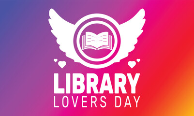 February is Library Lovers Day  background template. Perfect for banners, cards, posters, social media.
Vector design with text inscription and classic color for a professional look