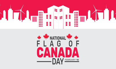february is national flag of canada day background template. Perfect for banners, cards, posters, social media.
Vector design with text inscription and classic color for a professional look
