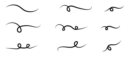 set of grunge black paint, ink brush strokes. brush collection isolated on white background. Trendy brush stroke for black ink paint,grunge backdrop, dirt banner doodle underlines. vector illustration