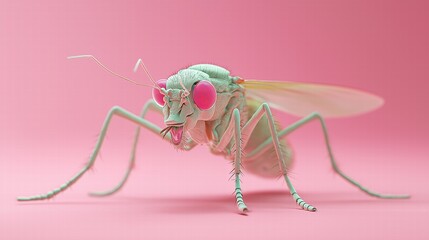 Stylized Insect on Pink Background