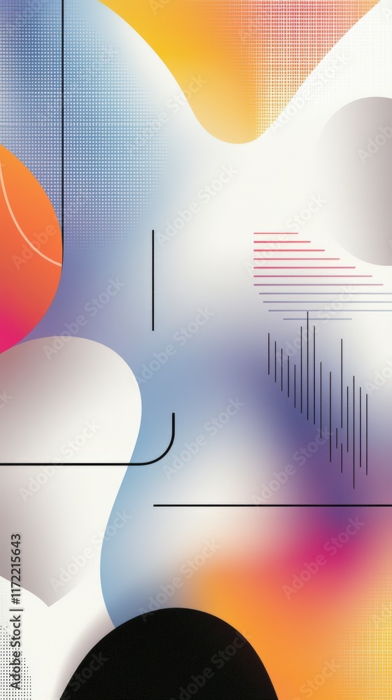 Poster abstract gradient background with geometric shapes and lines modern artistic design