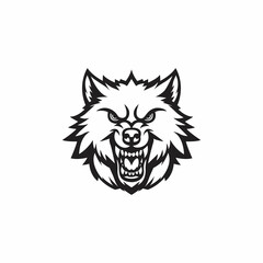 Head wolf logo template