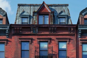 The Roofline of a Stylish Apartment Building Set Against the Urban Skyline