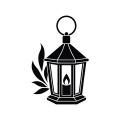 christmas candle lantern vector silhouette.eps