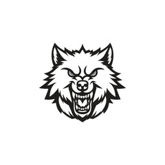 Head wolf logo template