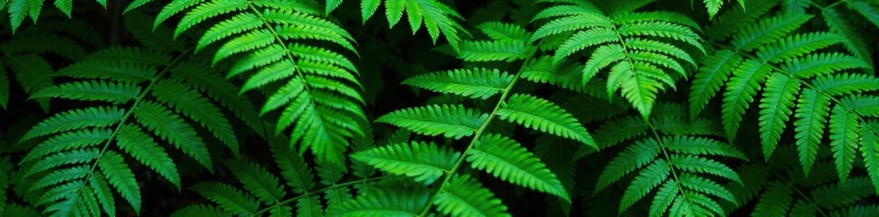 Obraz premium Overlapping fern fronds in a lush arrangement, plants, vegetation, botanic garden
