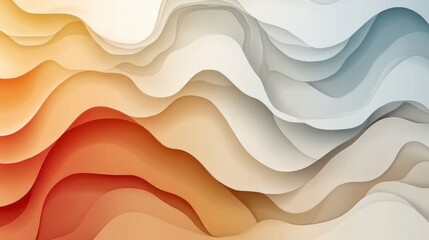 Obraz premium Dreamlike Abstract Vector Scene with Flowing Organic Shapes in Soft Color Palette