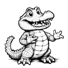 Fototapeta premium Cute Crocodile Illustration