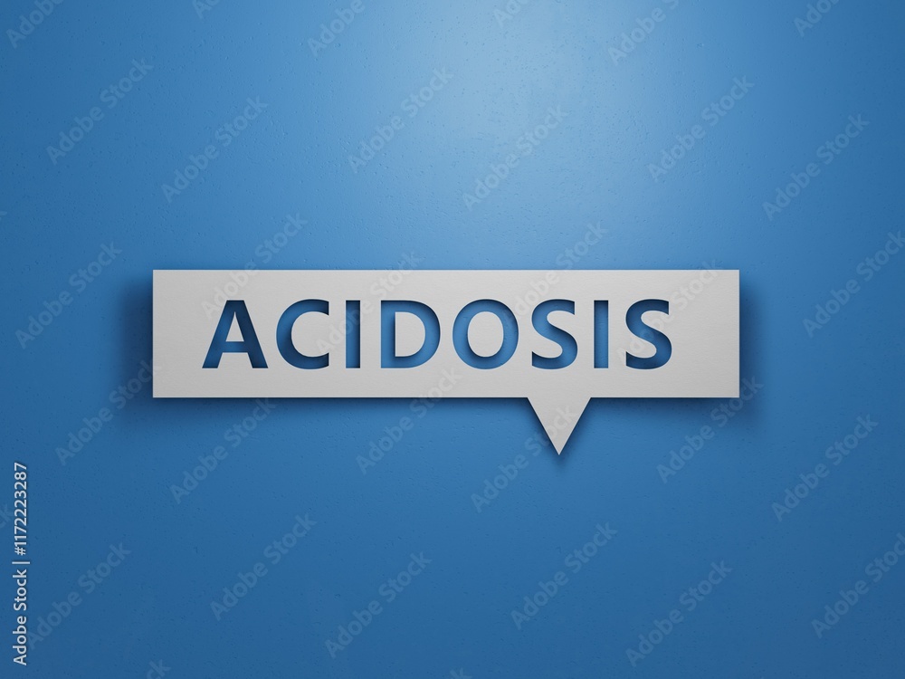 Aufkleber speech bubble with text acidosis.minimalist abstract design with white cut out paper.3d rendering on