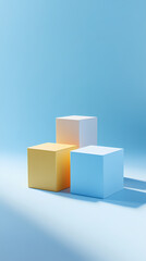 Obraz premium Geometric cube composition on a blue background