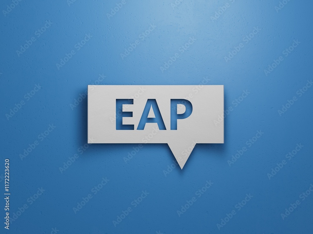 Aufkleber eap questions and answers on speech bubble.minimalist abstract design with white cut out paper.3d re