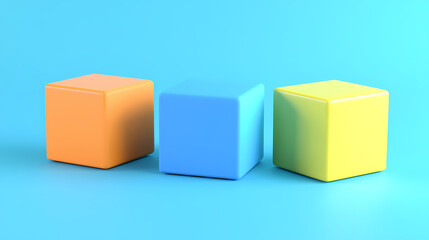 Fototapeta premium Geometric cube composition on a blue background