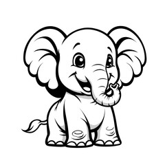 Fototapeta premium Adorable Baby Elephant Illustration