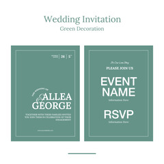 wedding invitation template with minimalist geometric shape in beautifull color