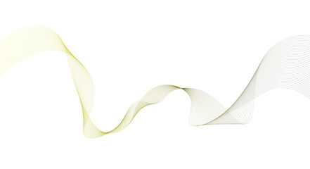 Wave lines gold waves smooth flowing dynamic isolated on white background. Technology, digital, communication, science, music concept vector background illustration