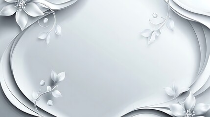 Elegant Silver Floral Design Abstract Background