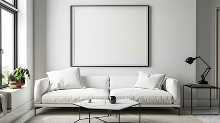 Modern Soft Sofa in White Frame with Cushioned Seat for Luxurious Lounging