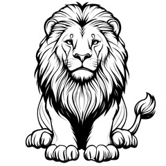 Obraz premium Majestic Lion Line Art