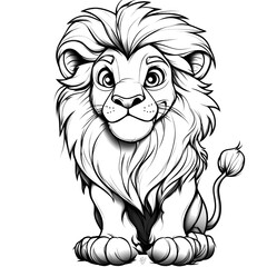 Obraz premium Adorable Cartoon Lion Illustration