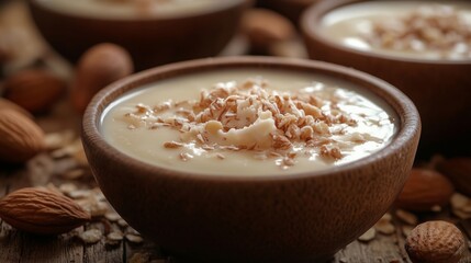 Delicious Healthy Almond Oat Breakfast Bowl with Natural Toppings