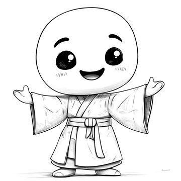 recommend clip art: Smiling Monk Illustration