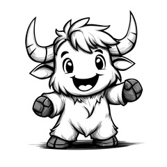 Obraz premium Happy Yak Illustration