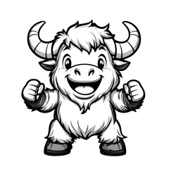 Obraz premium Cheerful Cartoon Yak