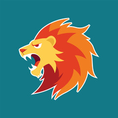 lion roaring with fire effects.eps