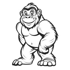 Obraz premium Smiling Gorilla Illustration