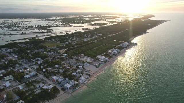 Aerial view of Chuburna port, Yucatan