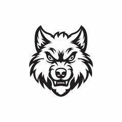 Head wolf logo template