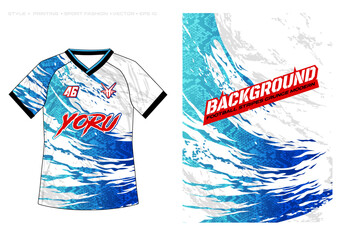 sublimation jersey design blue white splash halftone splash background abstract colour gradient sporty football basketball soccer netball snake skin
