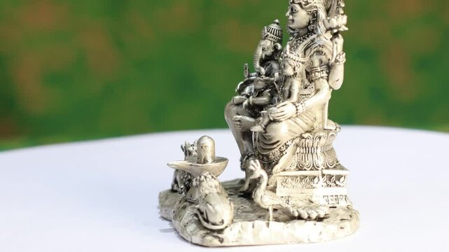Ardhanareeshwar is a form of the Hindu god Shiva that combines him with his consort Maa Parvati. 925 Silver Indian Deity Idol High Detail Finish for Pooja and Home Decor. Hindu Religions. Divine Union