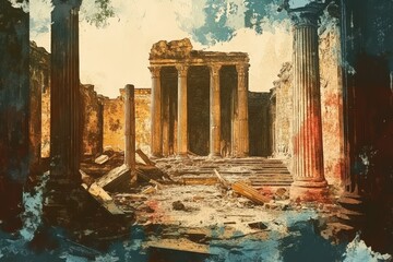 Ancient Ruins of a Majestic Temple Structure