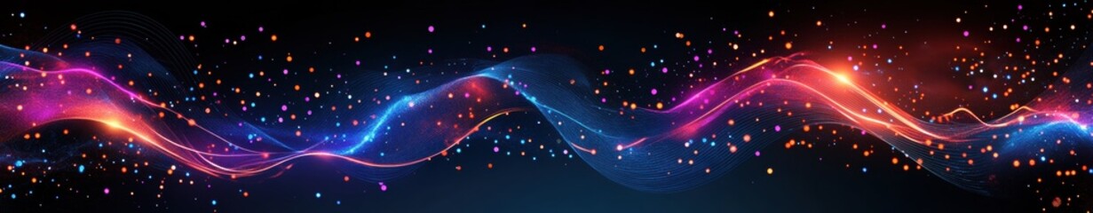 Obraz premium A wave of light with a lot of sparkles