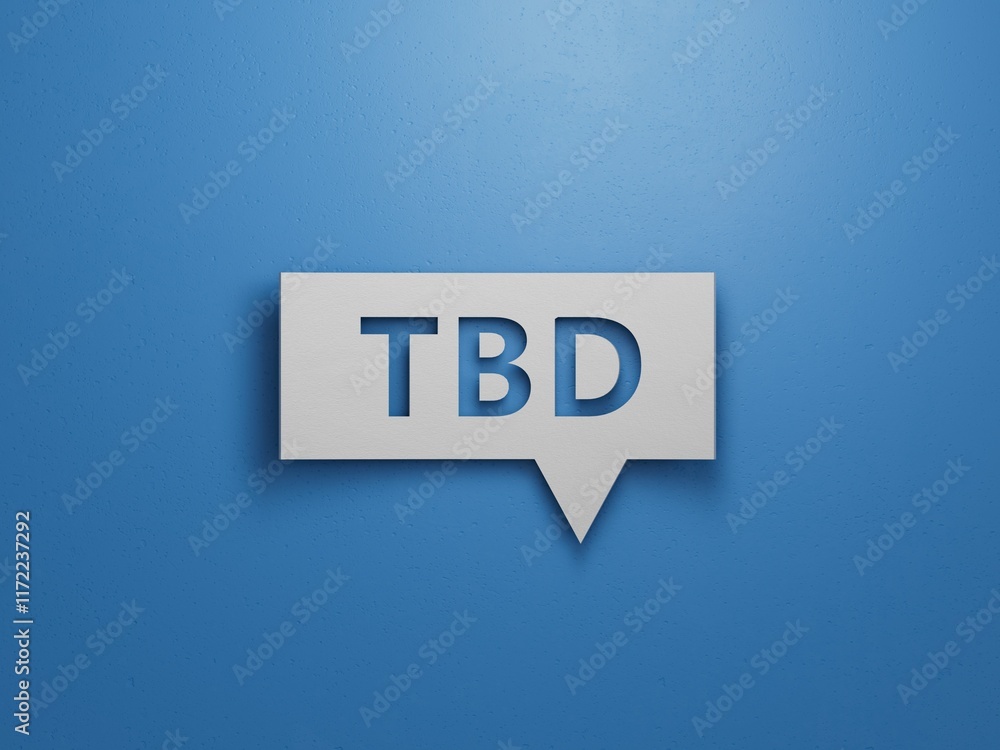 Aufkleber tbd, questions and answers on speech bubble.minimalist abstract design with white cut out paper.3d r
