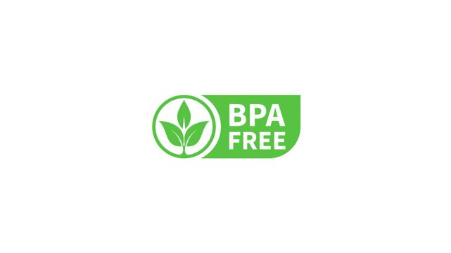 Bpa free label stamp. Motion graphics.