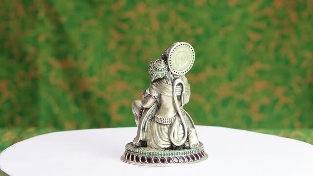 Hanuman also known as Maruti, Bajrangabali, and Anjaneya, is a deity in Hinduism, revered as a divine vanara, and a devoted companion of the deity Rama 925 Silver Indian Deity Idol High Detail Finish