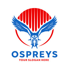 Ospreys Logo Stock Vector, Eagle Claw In Striking Position Illustration