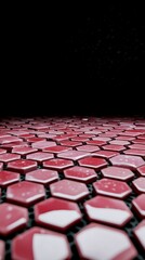 Obraz premium Abstract Red Hexagon Pattern Futuristic Technology Background Sci Fi Surface Texture