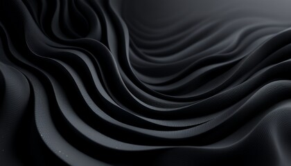 Fototapeta premium Abstract Dark Black Wavy Texture Design