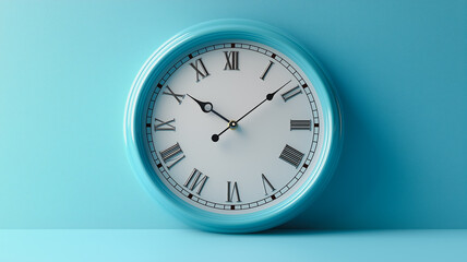 Time is Ticking: A classic, blue analog clock with roman numerals on a blue background. The clock is a reminder of time's passage, highlighting the importance of punctuality, deadlines.