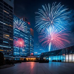 Fototapeta premium fireworks over the city