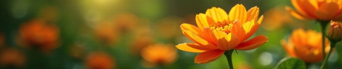 Delicate petals of tangerine flowers unfolding, flowers, tangerine, garden