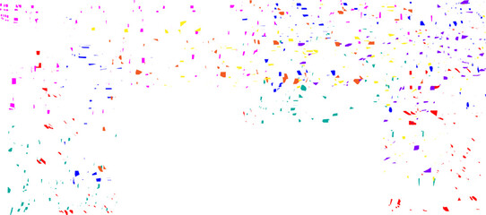 Colorful confetti falling randomly. Abstract dark background with explosion particles. can be used for greeting card, cover, poster, card, carnival, holiday, celebration. Vector illustration